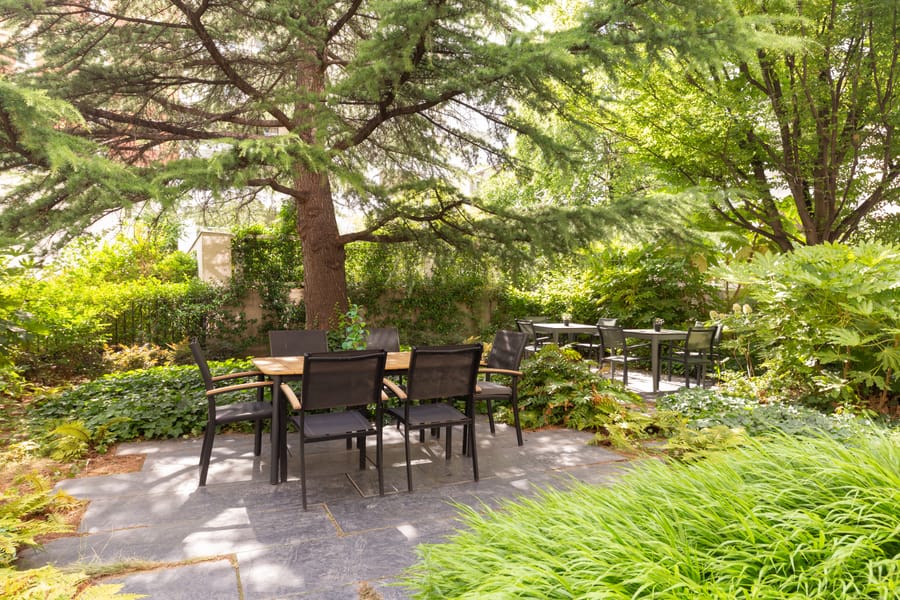 Le jardin, côté terrasse.
